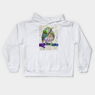 Colour Bird Ink Wash Water Colour Kids Hoodie